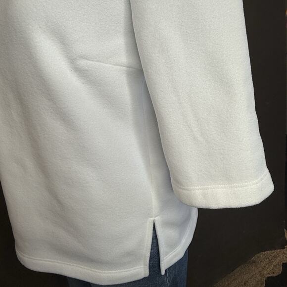 Dudley Stephens Park Slope Fleece Top White Size M 3/4 Sleeve Pullover - Picture 7 of 10